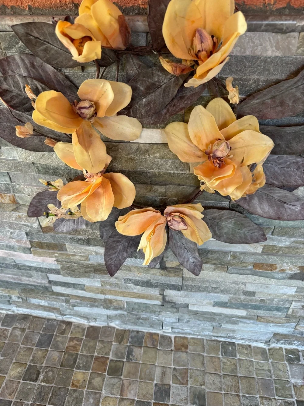 Faux Magnolia Wreath